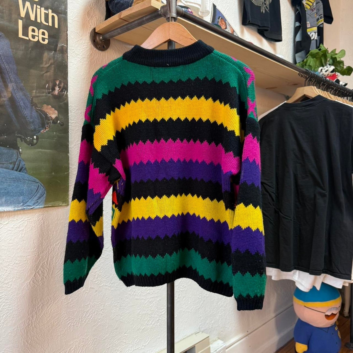 Vintage 90s Patterned Knit Sweater - Large (W)