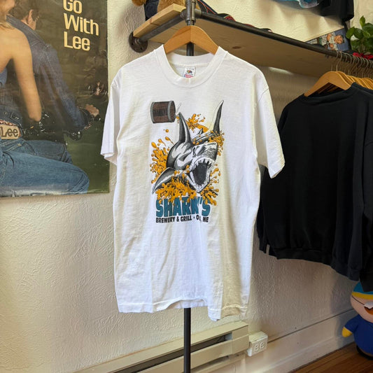 Vintage 90s Sharkys Brewery Beer Alcohol Omaha T-Shirt - Large