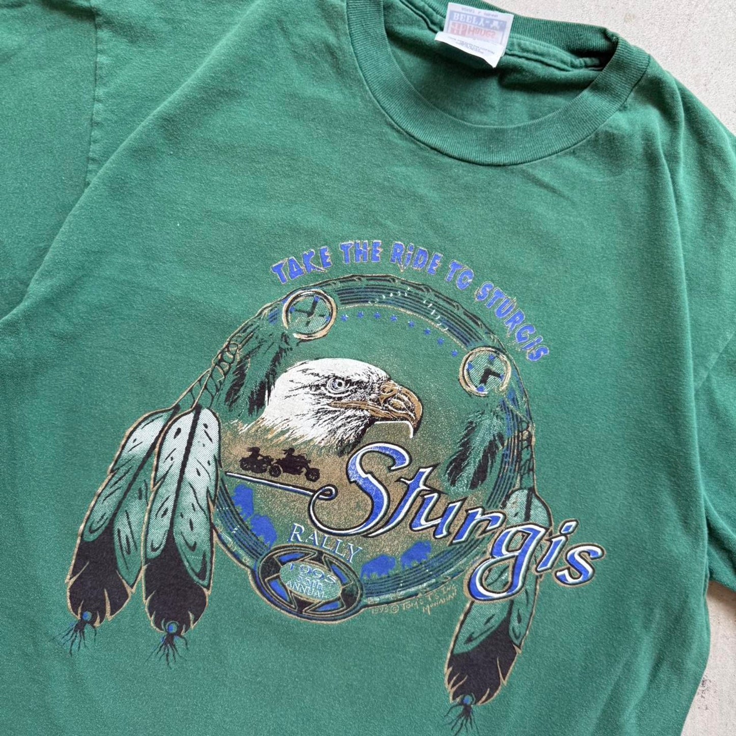Vintage 1995 Sturgis Black Hills Rally Biker T-Shirt - Large