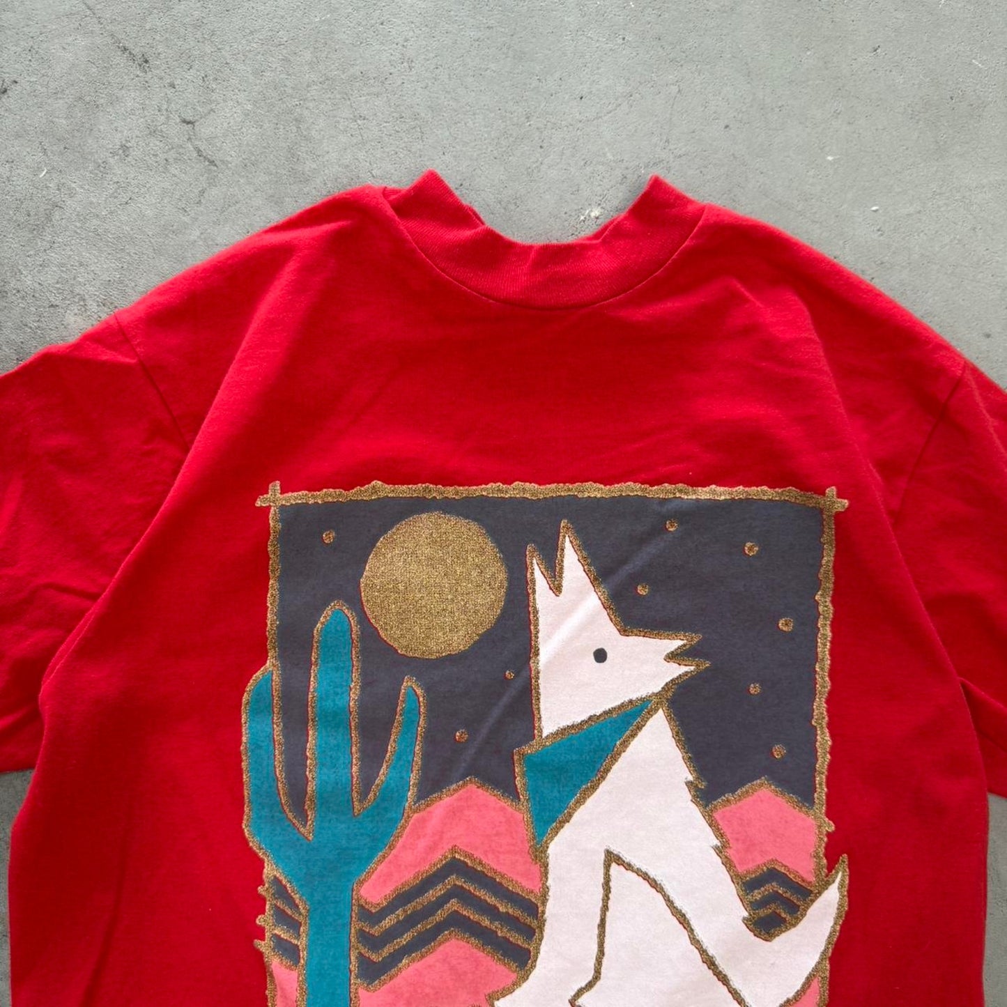 Vintage 90s Wolf Animal Art T-Shirt - Medium