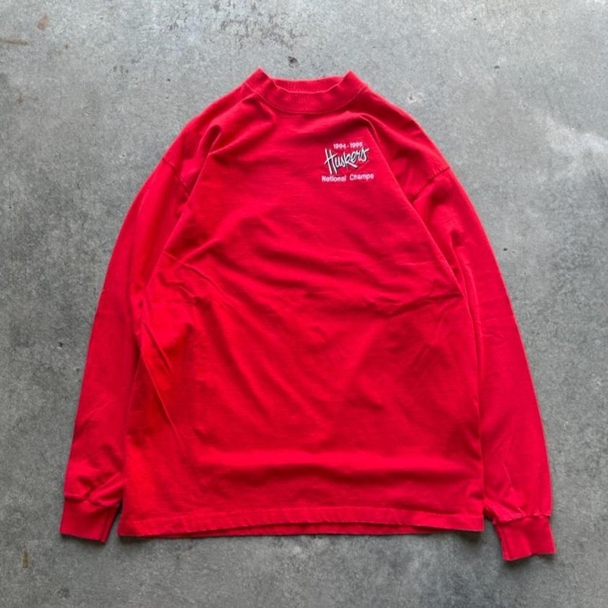 Vintage 90s Nebraska Huskers National Champions Long Sleeve T-Shirt - Large