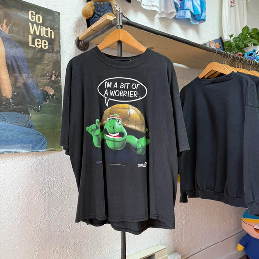 Vintage 90s Creature Comforts Tortoise Im a Bit of a Worrier T-Shirt - X-Large
