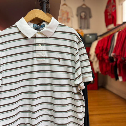 Vintage 90s Polo Ralph Lauren Striped Polo Shirt - Large