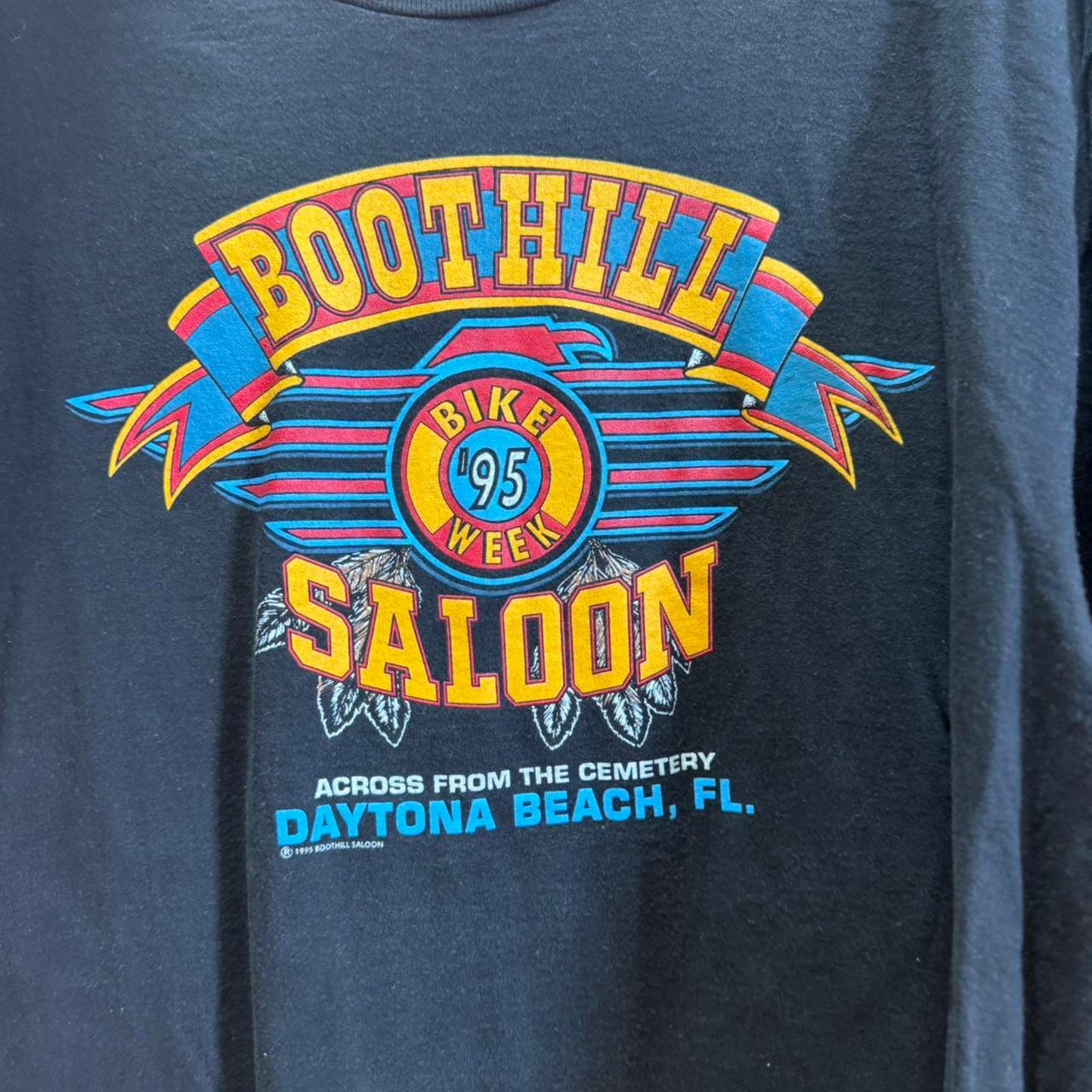 Vintage 90s Boothill Saloon Motorcycle Biker T-Shirt