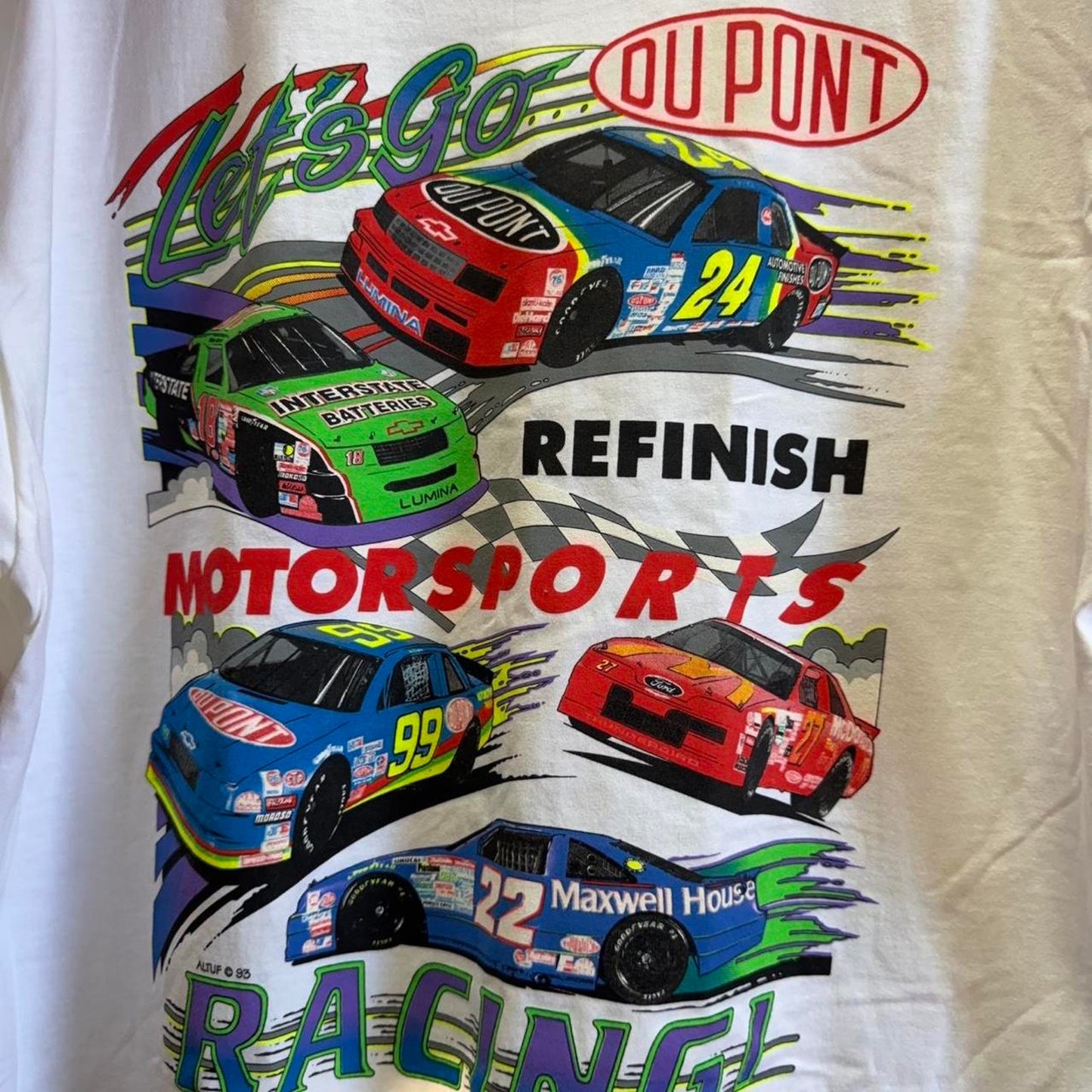 Vintage 90s Du Pont Racing Racecar NASCAR T-Shirt - X-Large