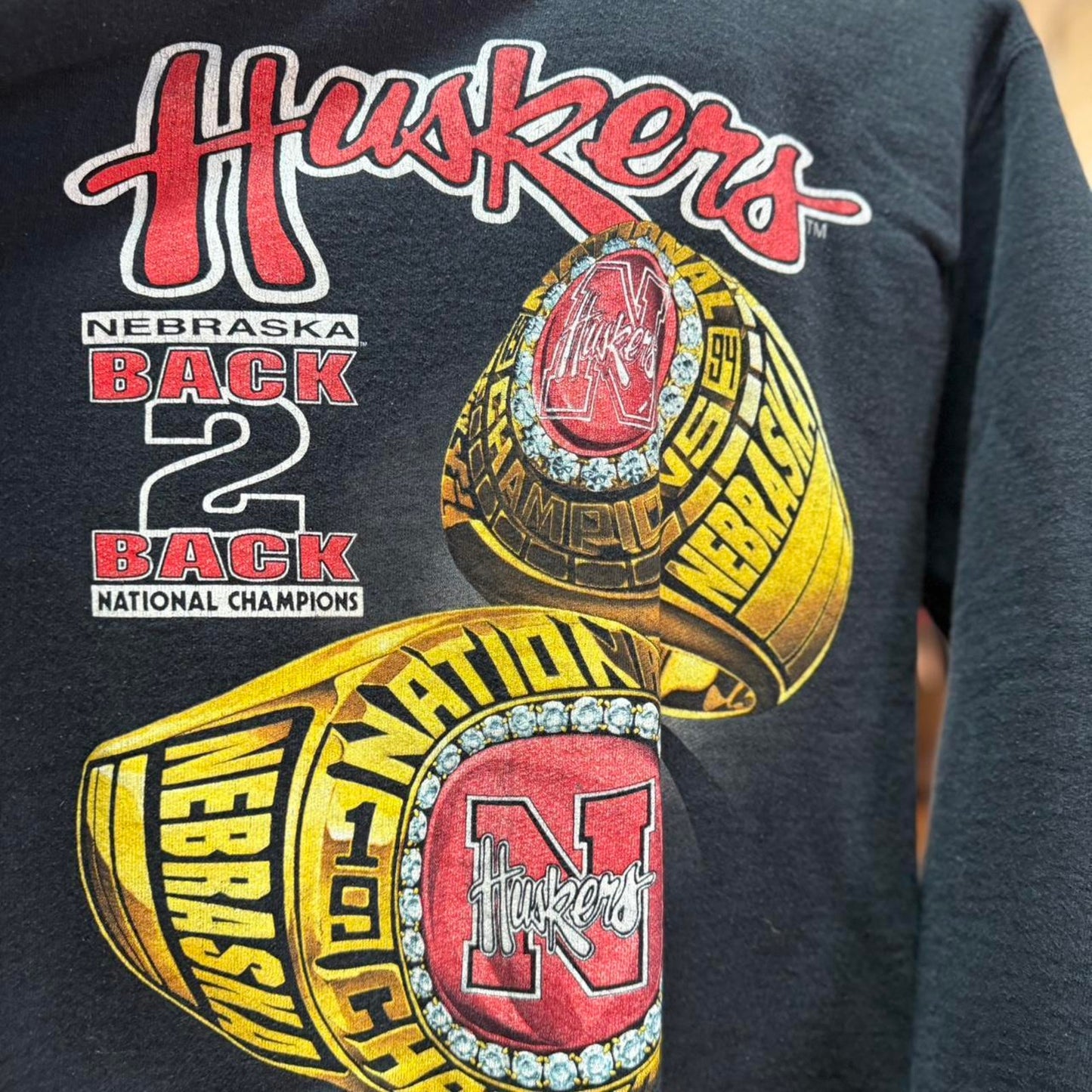 Vintage 90s Nebraska National Championship Double Ring Crewneck - Large (W)