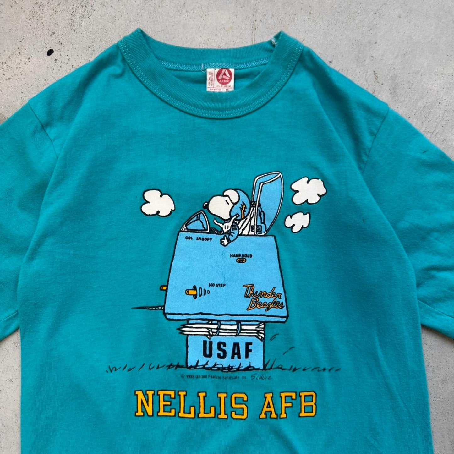 Vintage 80s Snoopy USAF Military Cartoon T-Shirt - X-Large (W)