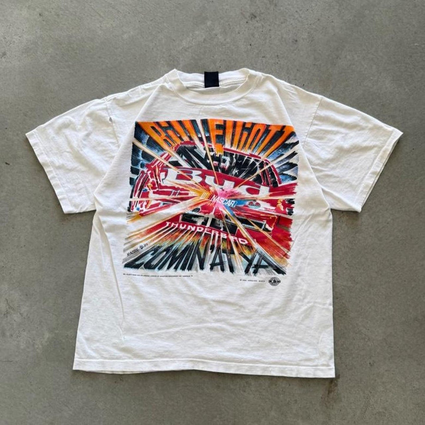 Vintage 90s NASCAR Bill Elliot Budweiser Racing T-Shirt - Large