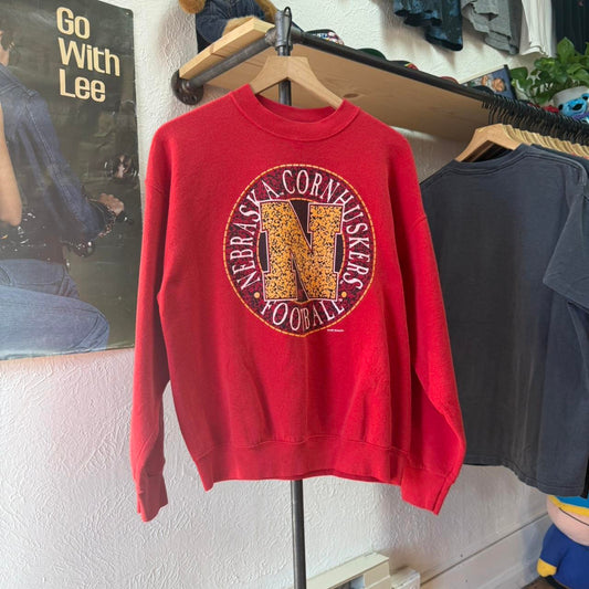 Vintage 90s Nebraska Huskers Football Crewneck - Large
