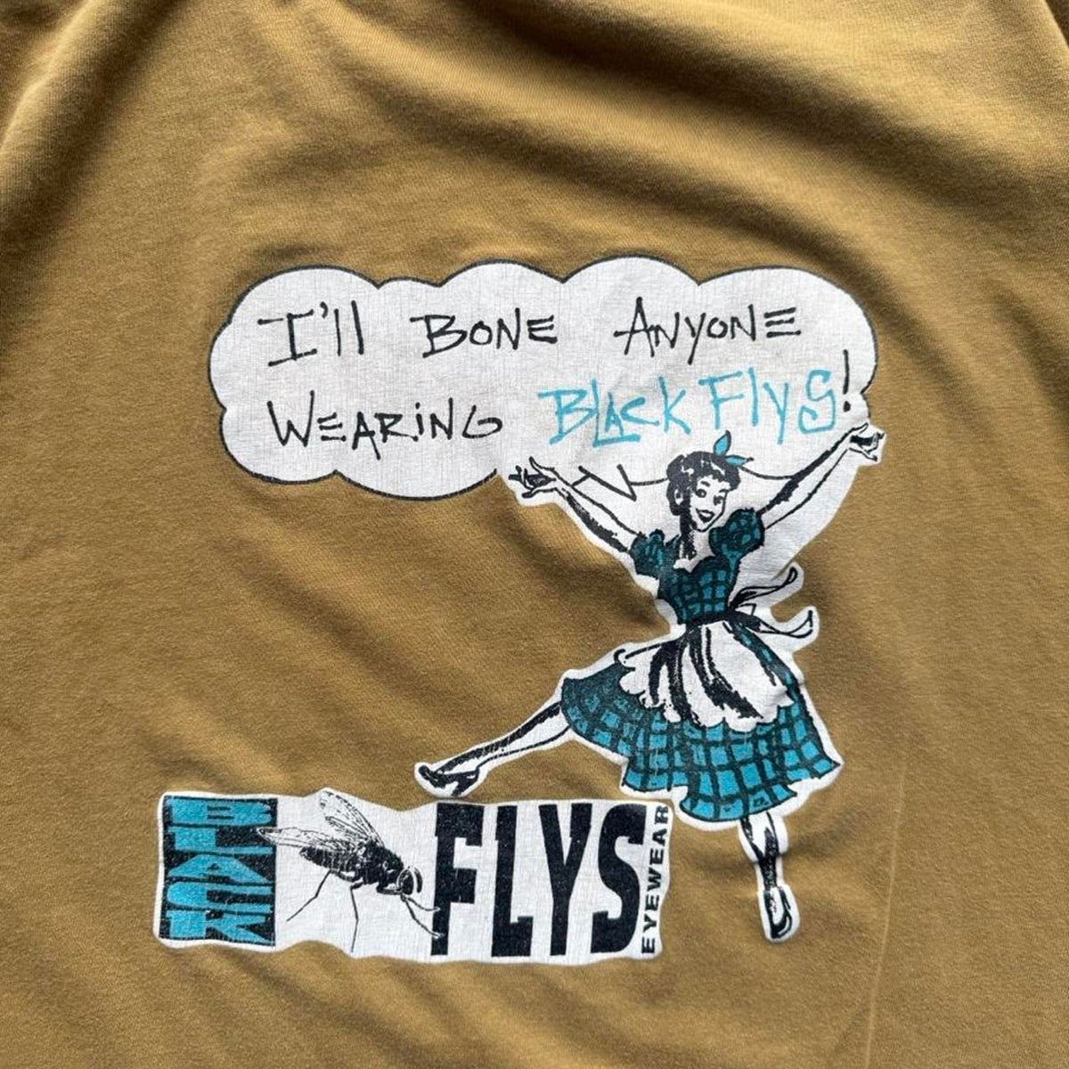 Vintage 90s Black Flys Eyewear I’ll Bone Anyone T-Shirt - X-Large