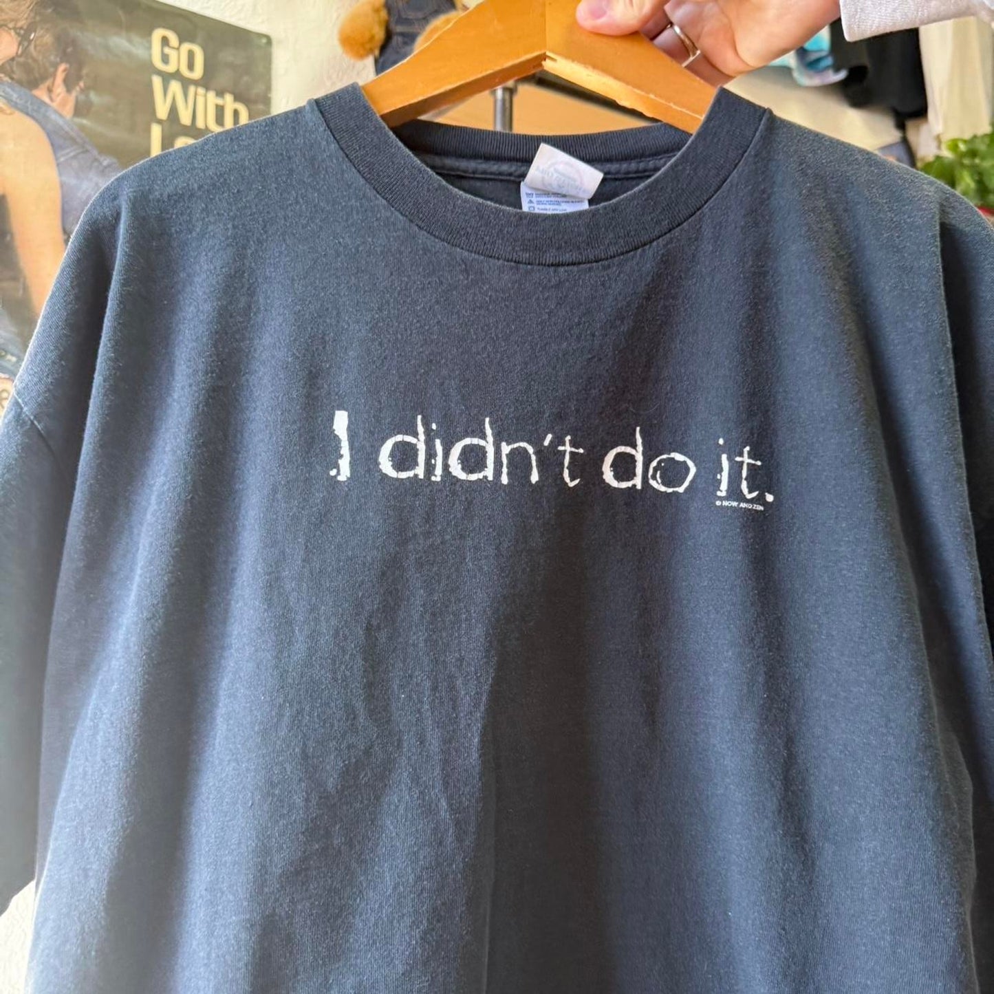 Vintage I Didn’t Do It Text Humor T-Shirt - X-Large