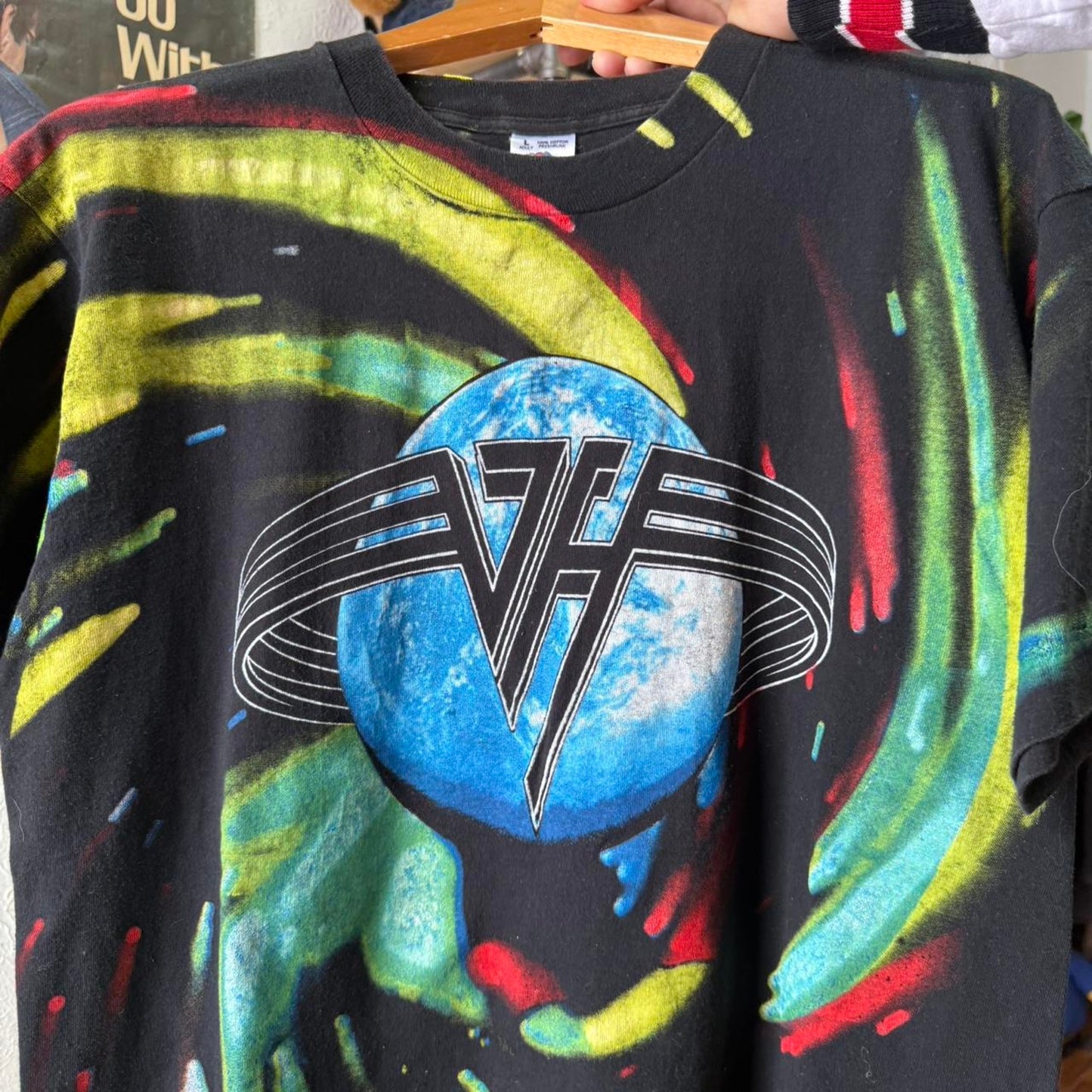 Vintage 90s Van Halen Live All Over Print Band T-Shirt - Large