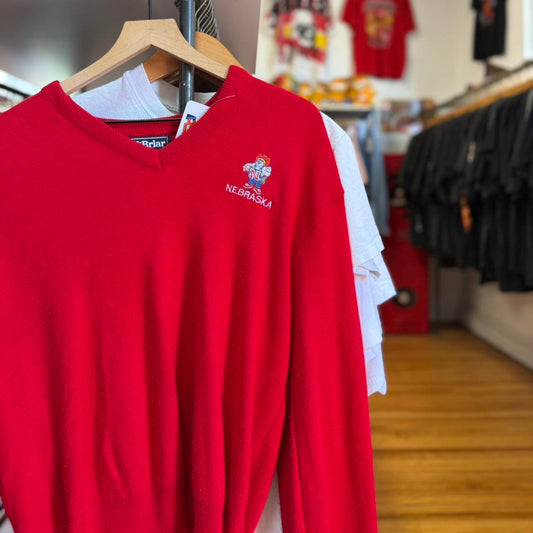 Vintage 90s Nebraska Huskers Herbie V Neck Sweater