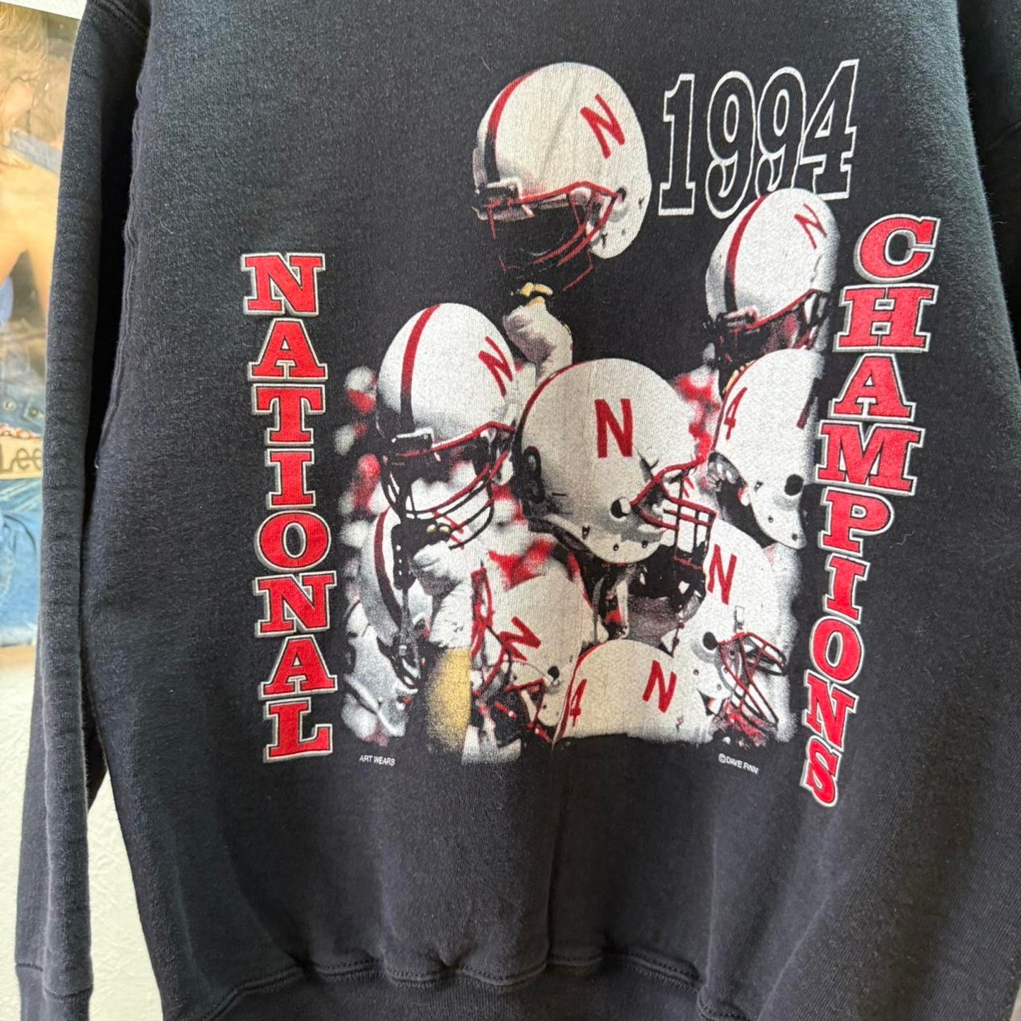 Vintage 90s Nebraska Huskers Helmet Championship Crewneck - Medium
