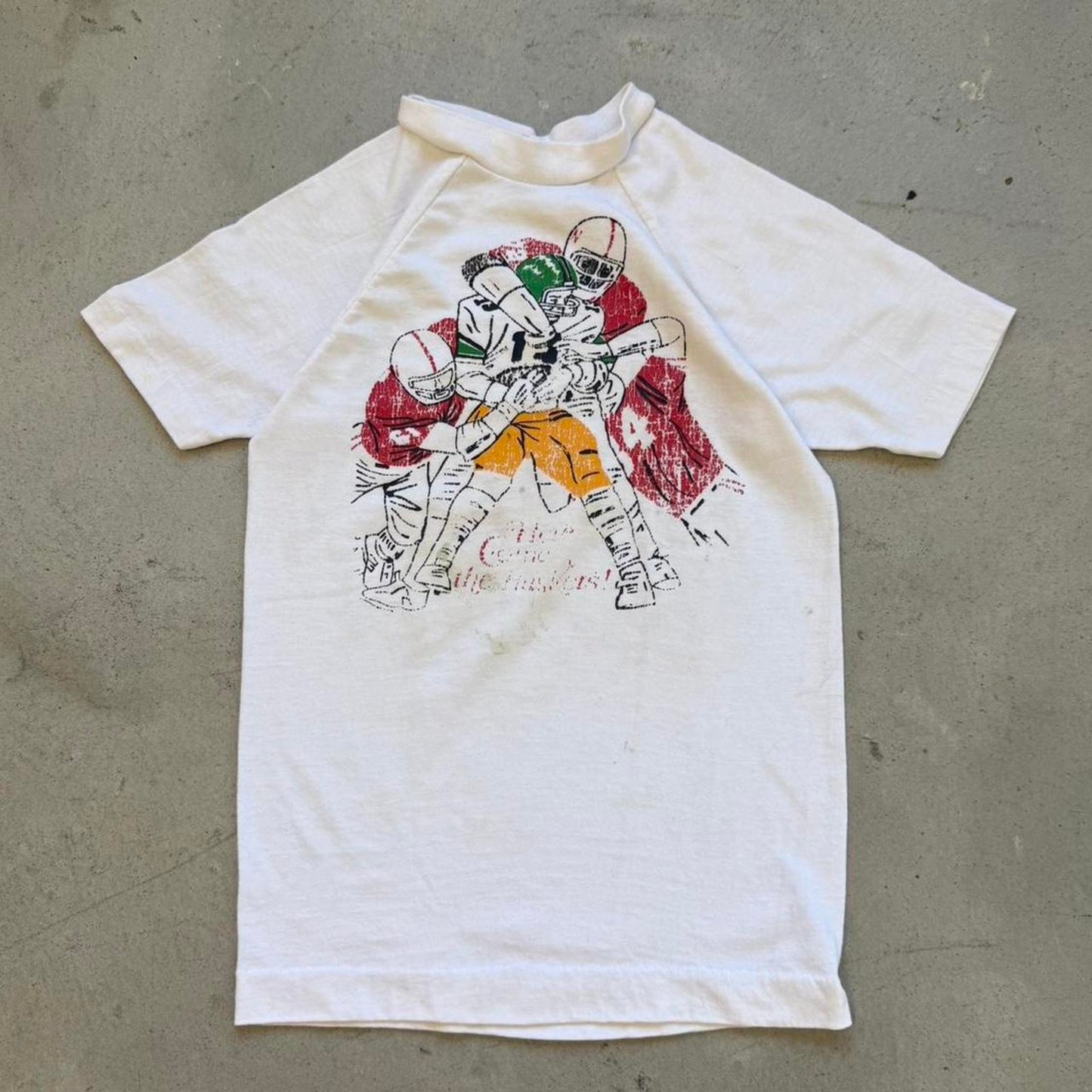 Vintage 90s Nebraska Huskers Football Tackle T-Shirt - Kids Large