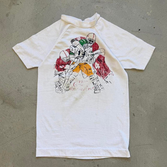 Vintage 90s Nebraska Huskers Football Tackle T-Shirt - Kids Large