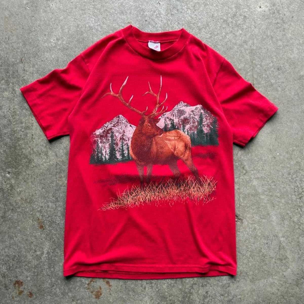 Vintage 90s Buck Deer Animal Nature Mountain T-Shirt - Medium