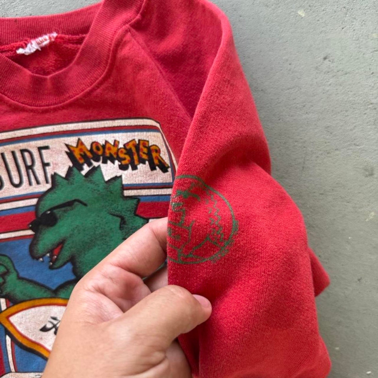 Vintage 80s Surf Monster Godzilla Hobie Crewneck - Kids 8-10