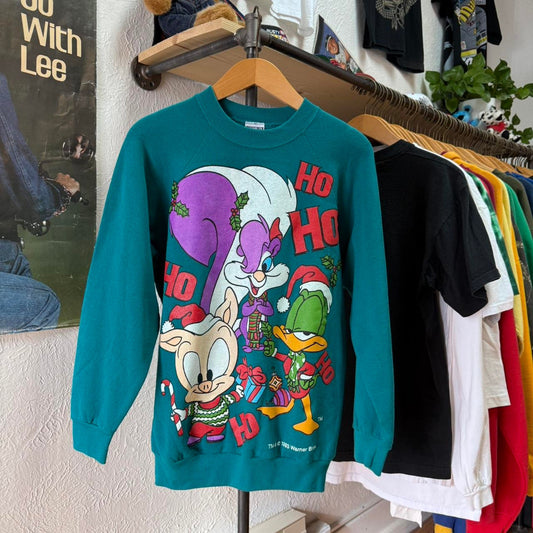 Vintage 90s Tiny Toons Christmas Looney Tunes Cartoon Crewneck - Medium