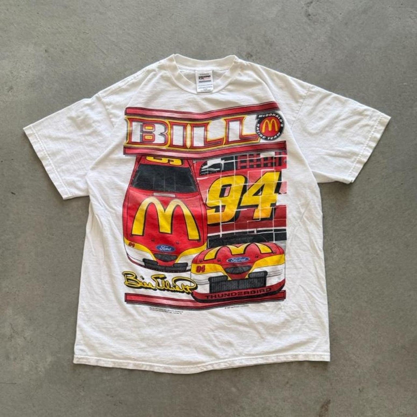 Vintage 90s NASCAR McDonald’s Bill Elliot Racing T-Shirt - Large