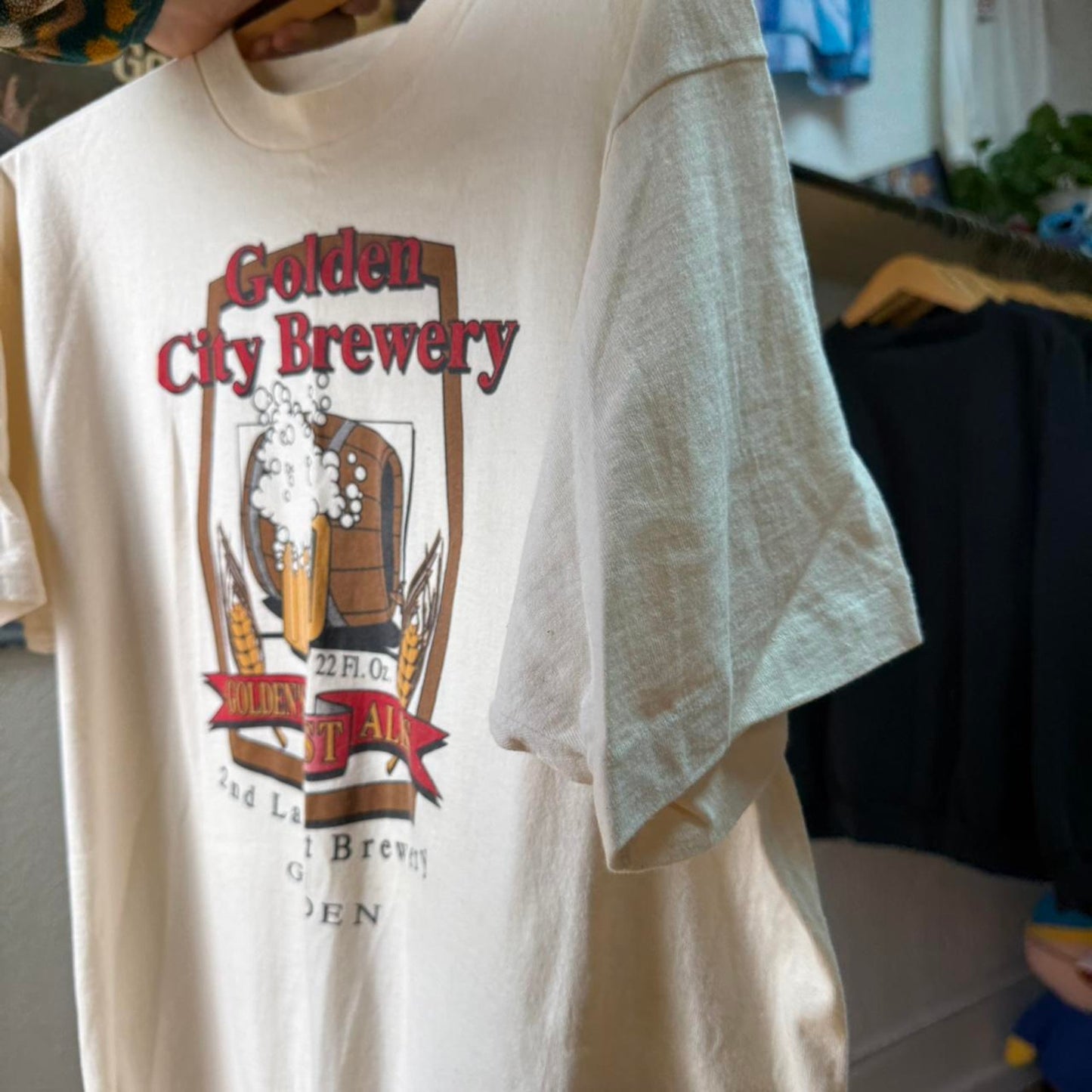 Vintage 90s Golden City Brewery Beer Alcohol T-Shirt - X-Large