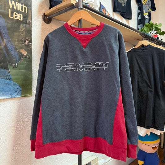 Vintage 90s Tommy Hilfiger Embroidered Logo Crewneck - X-Large