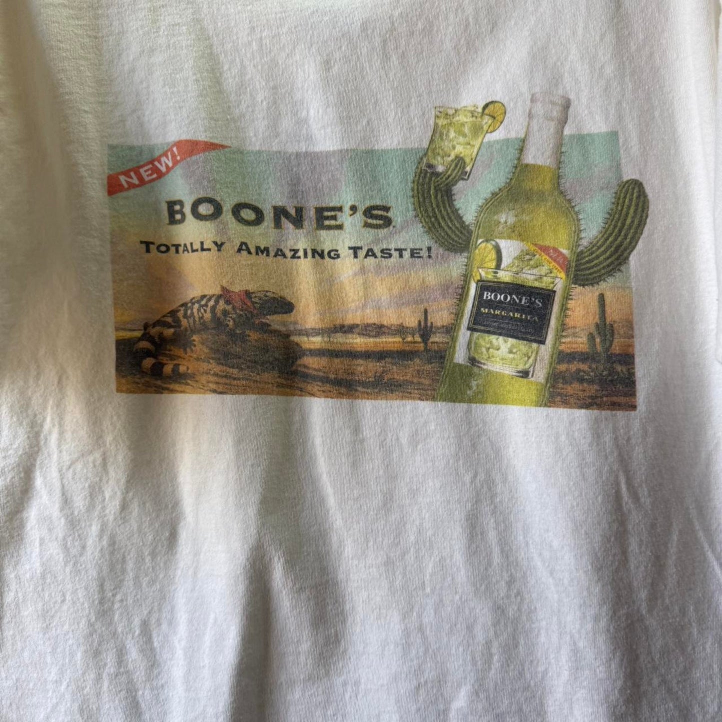 Vintage 90s Boones Margarita Mix Alcohol Desert Cactus T-Shirt - Large