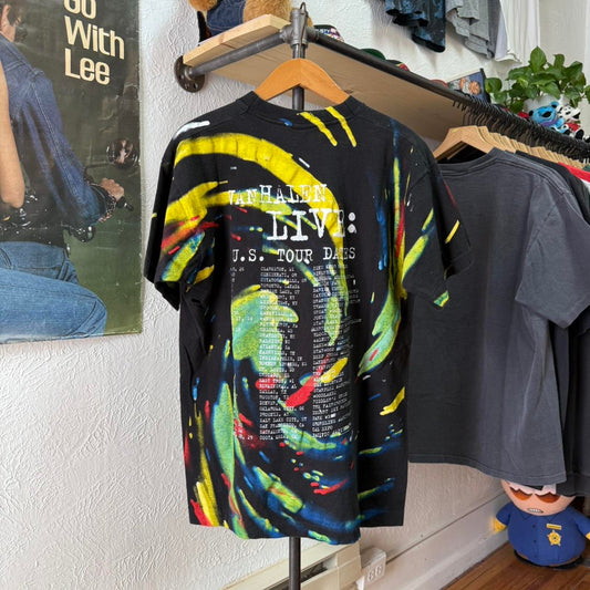 Vintage 90s Van Halen Live All Over Print Band T-Shirt - Large