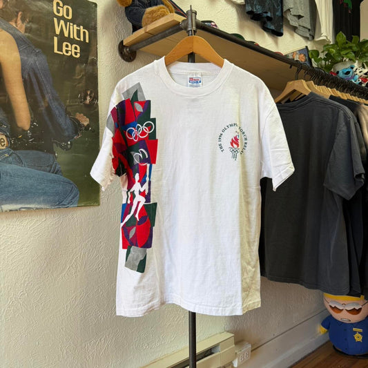 Vintage 1996 Atlanta Olympics Torch Relay T-Shirt - Large