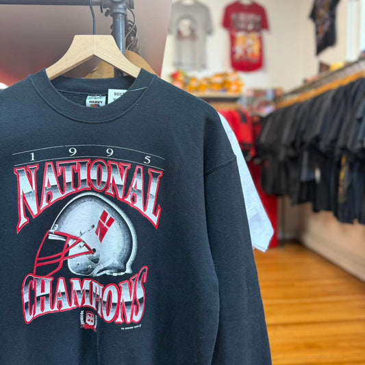 Vintage 90s Nebraska Huskers National Champions Helmet Crewneck