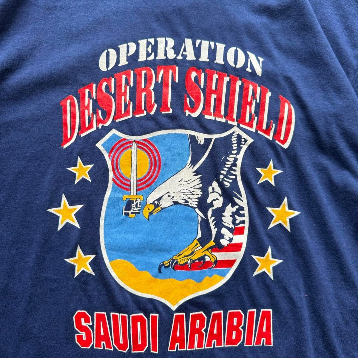 Vintage 90s Operation Desert Shield Saudi Arabia Military T-Shirt - Large