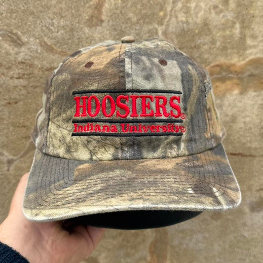 Vintage 90s Hoosiers Indiana University Sample Camo Hat