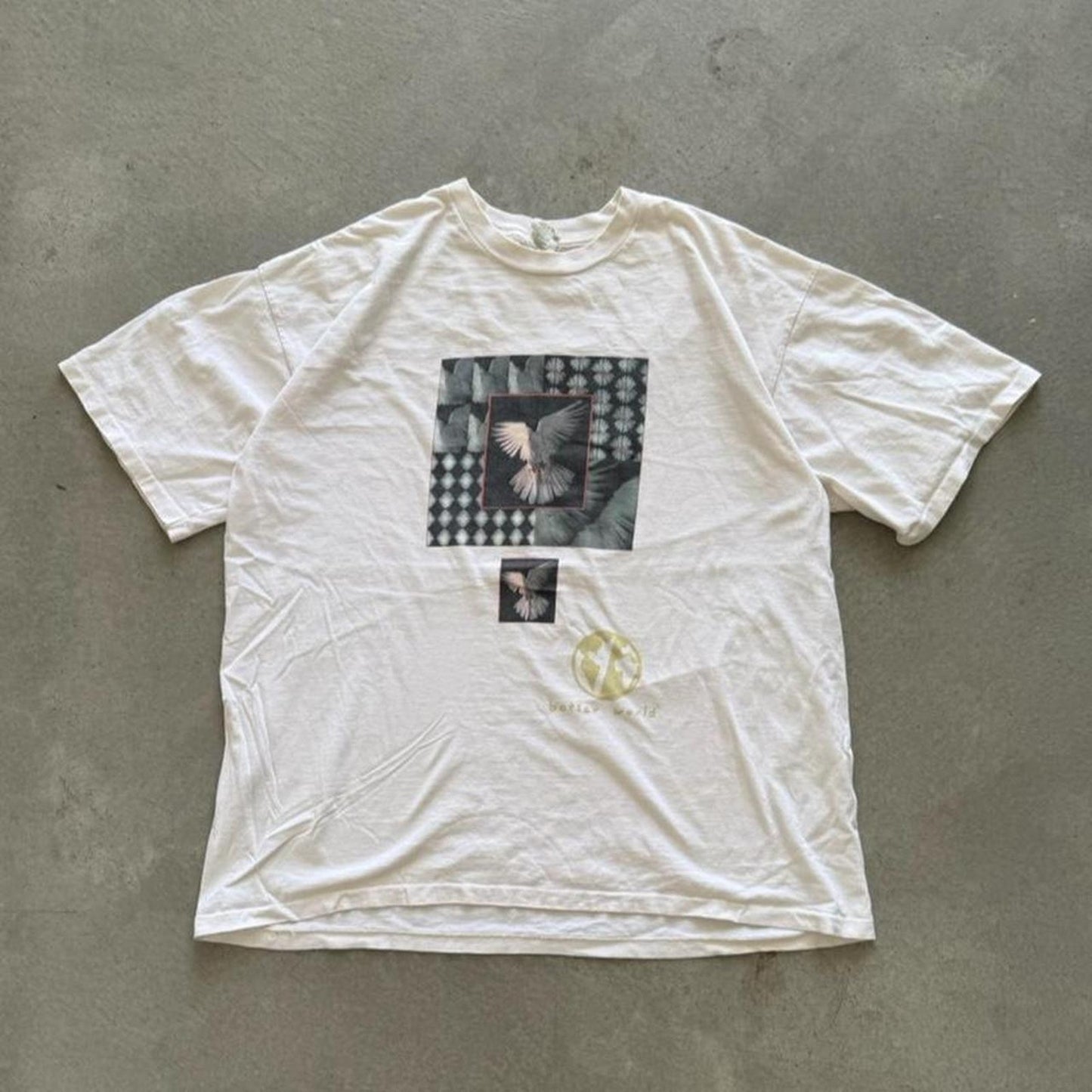 Vintage 90s Dove Peace Better World Art Style T-Shirt - XX-Large