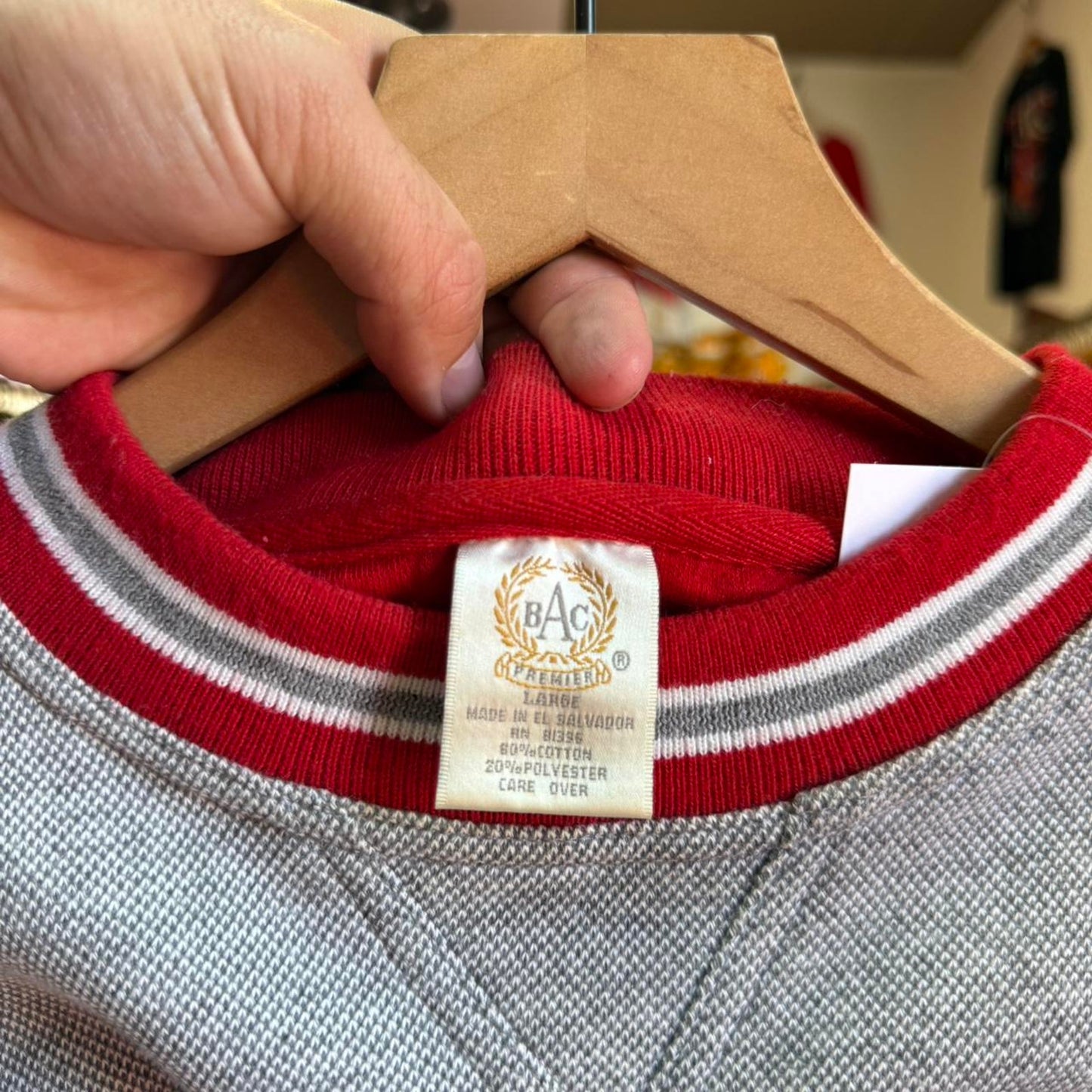 Vintage 90s Nebraska Huskers Embroidered Cursive Ringed Cuff Crewneck