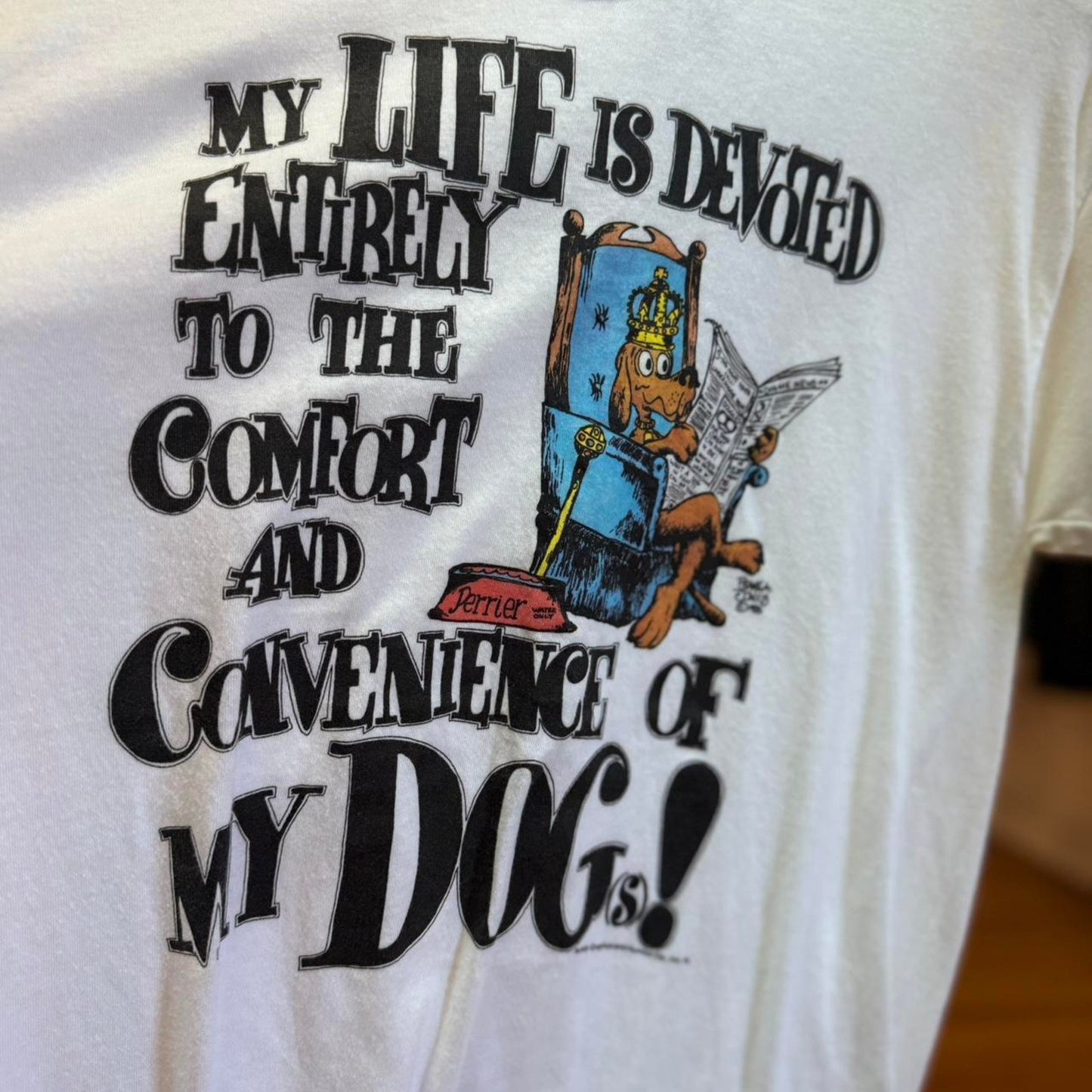 Vintage 80s Controlled by my Dog Animal Cartoon T-Shirt