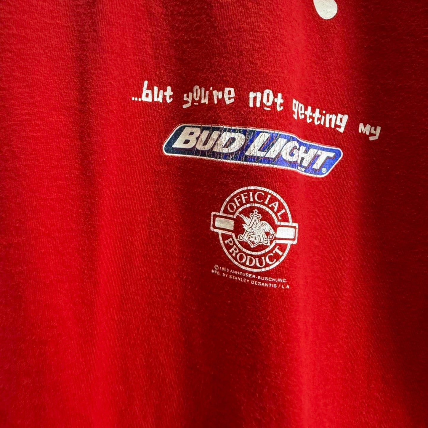 Vintage 90s Budweiser I Love You Man Bud Alcohol T-Shirt