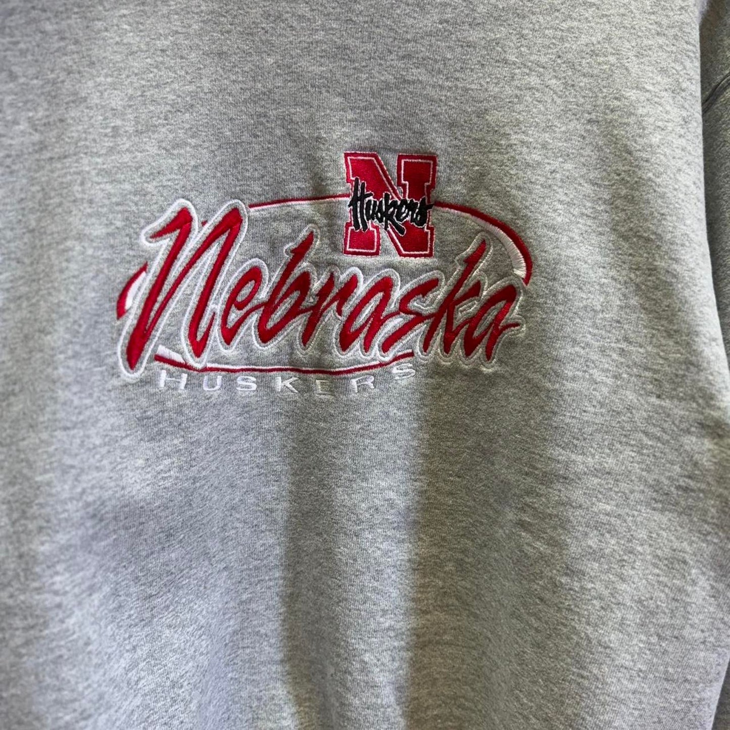 Vintage 90s Nebraska Huskers Embroidered Crewneck - Medium