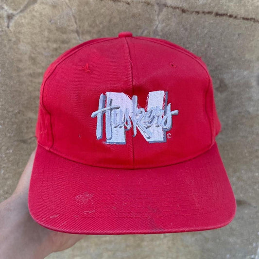 Vintage 90s Nebraska Huskers Embroidered Snapback