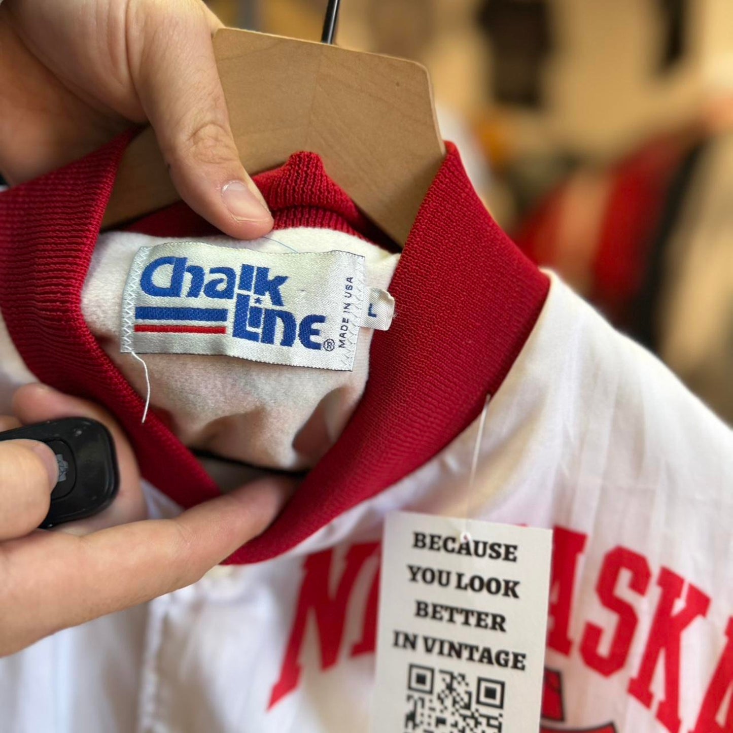 Vintage 90s Nebraska Huskers Chalkline AOP Satin Jacket - Large