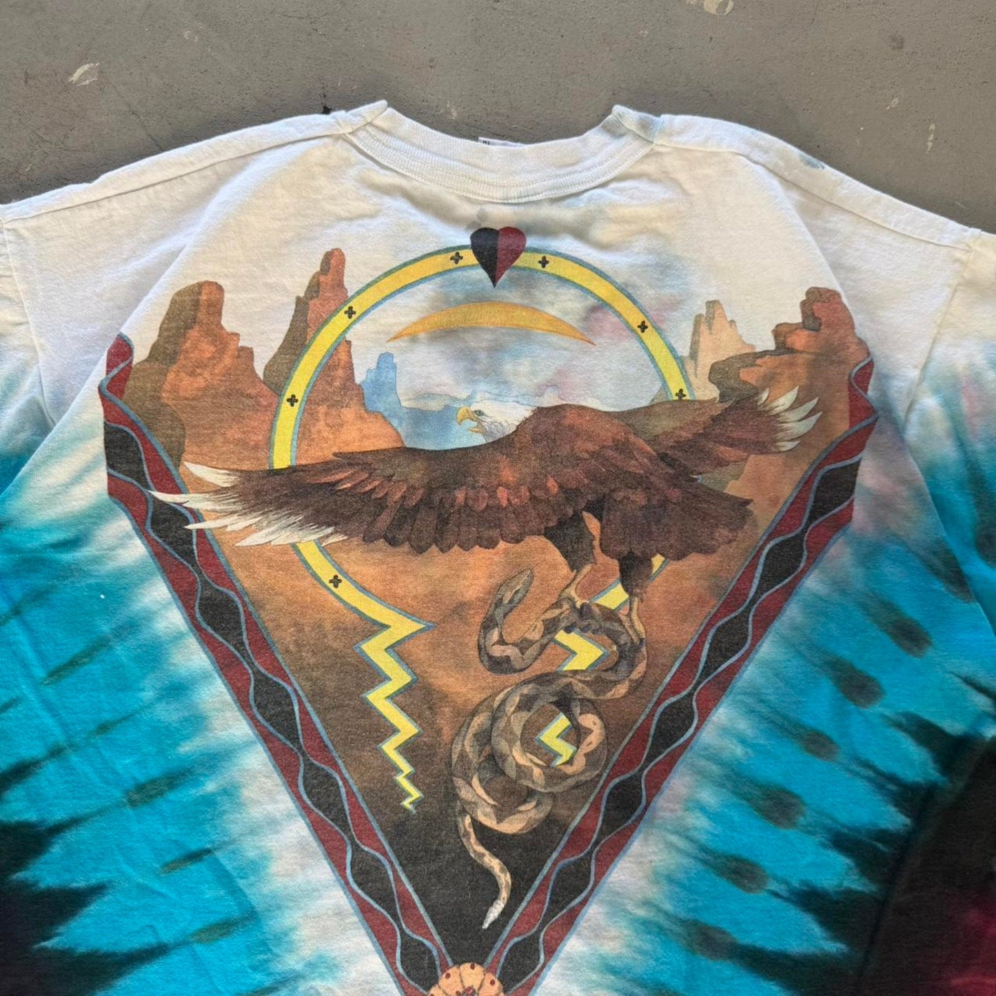 Vintage 90s Liquid Blue Cow Skull Western Animal T-Shirt - X-Large