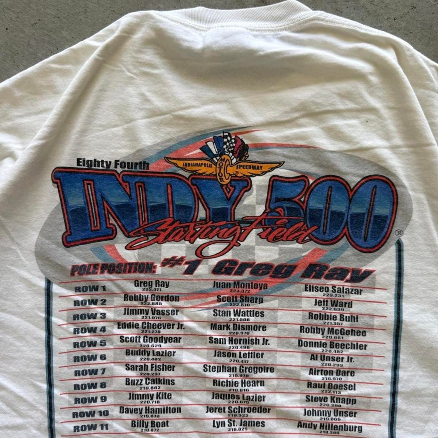 Vintage Indy 500 Racing Race Car T-Shirt - X-Large