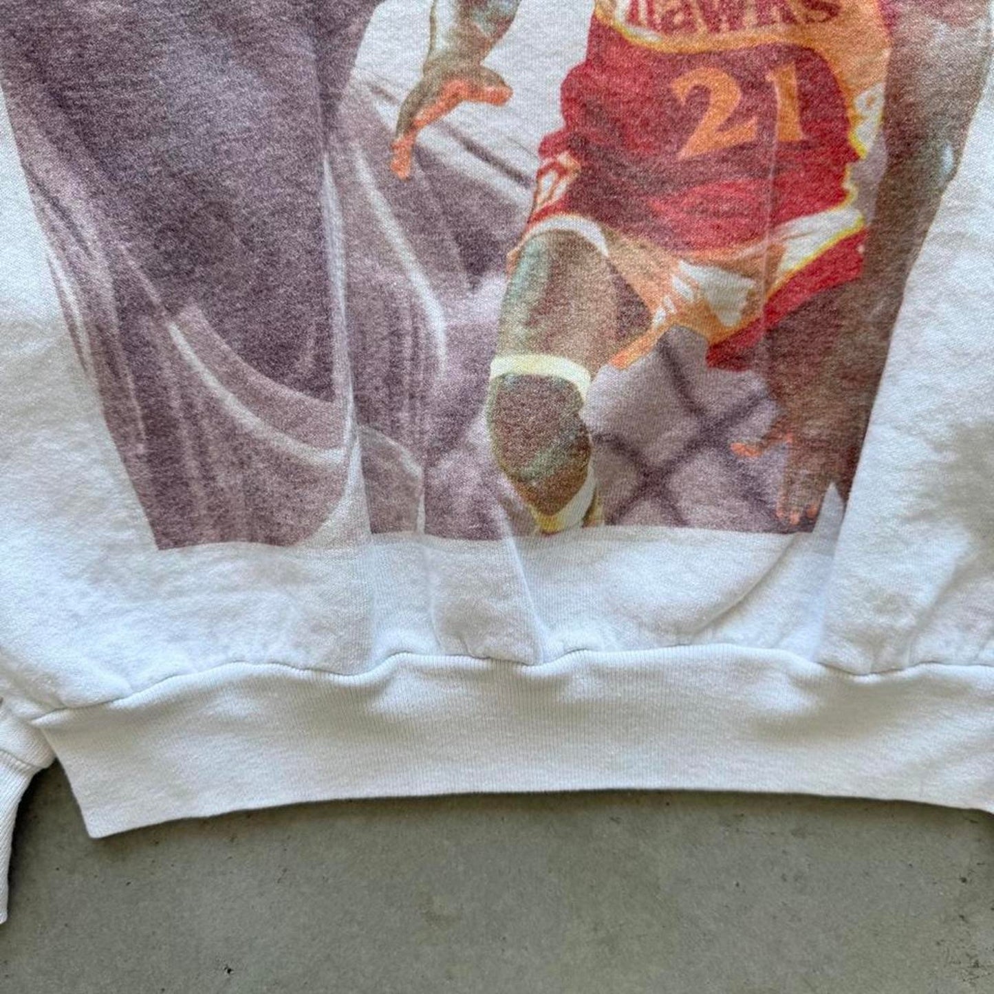 Vintage 80s Dominique Wilkins Atlanta Hawks Basketball Crewneck - Medium