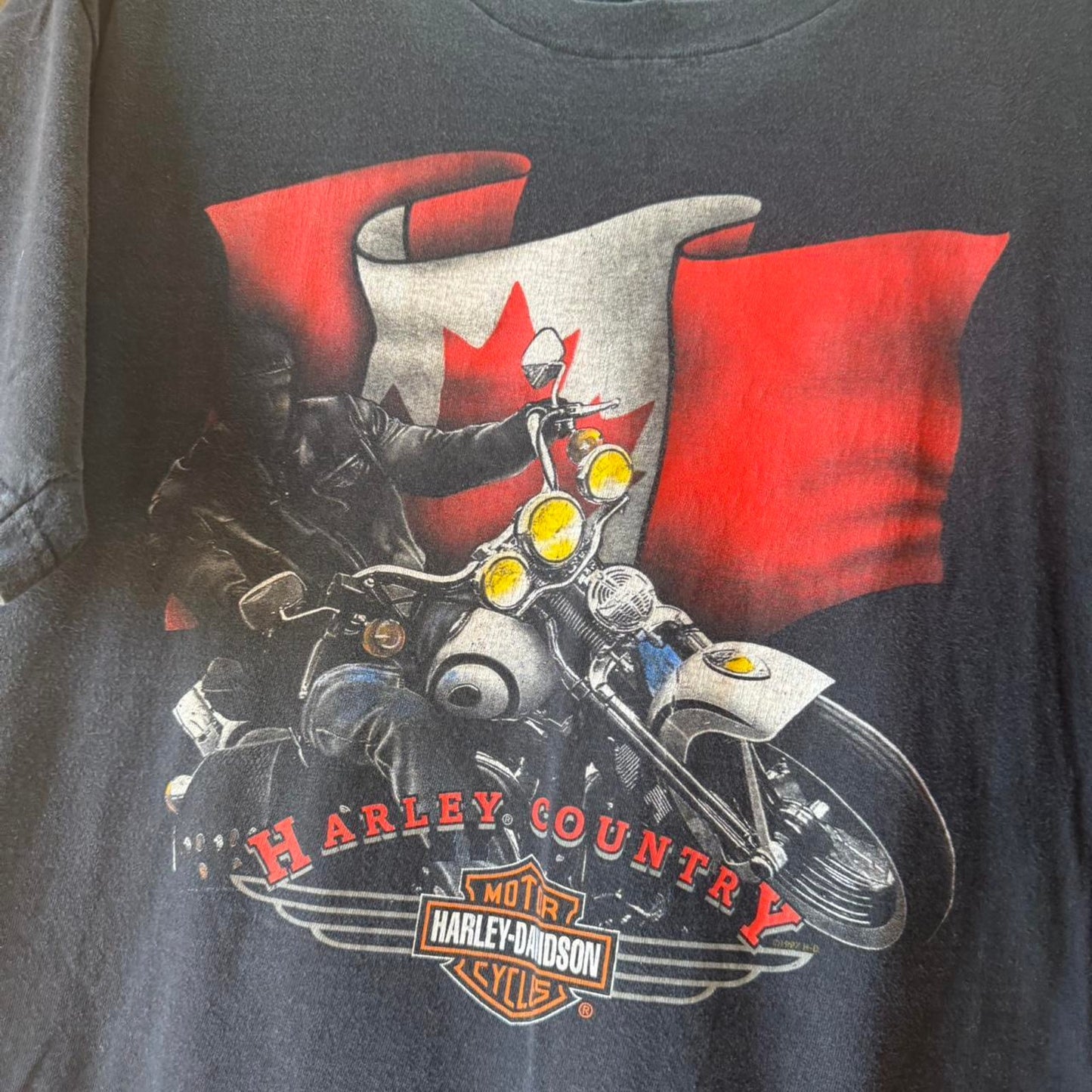 Vintage 90s Harley Davidson Motorcycles Canada Biker T-Shirt - X-Large