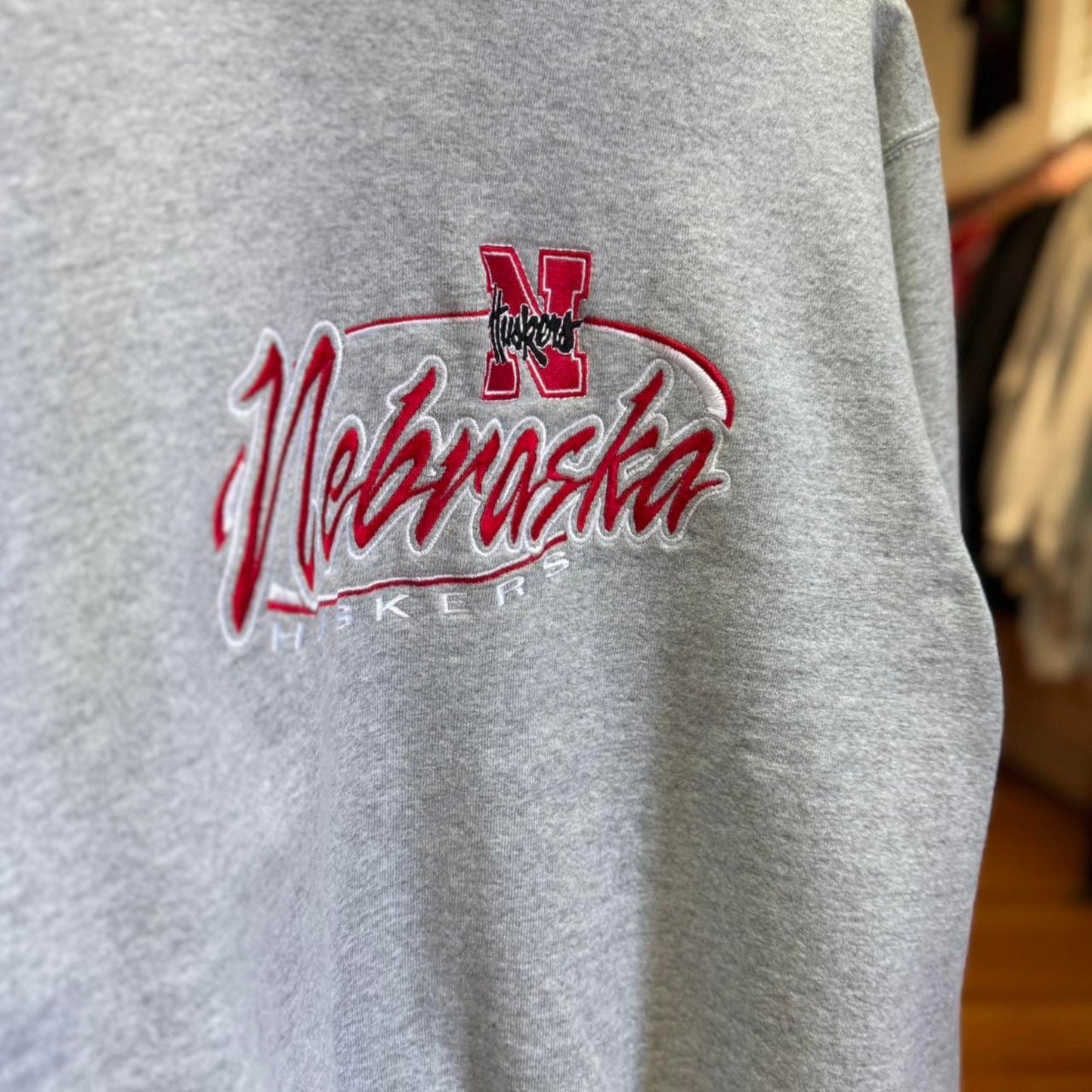 Vintage 90s Nebraska Huskers Embroidered Crewneck - Medium