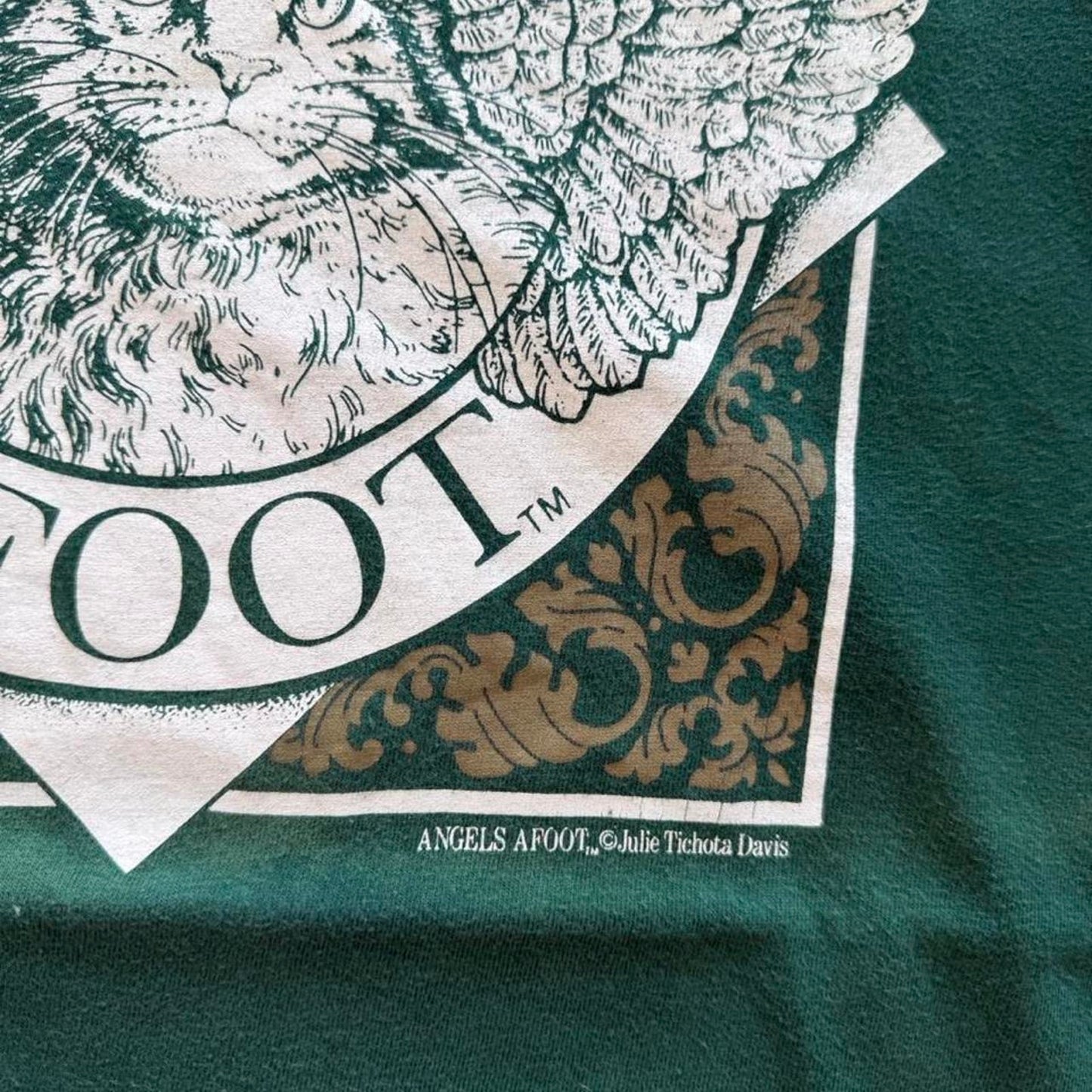Vintage 90s Angels A Foot Cat Animal T-Shirt - XX-Large