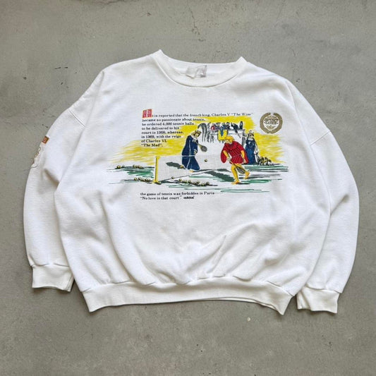 Vintage 90s Adidas Sport Lore Tennis Sports Crewneck - X-Large