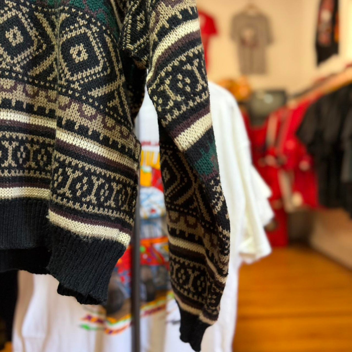 Vintage 90s Patterned Knit Sweater - XX-Large