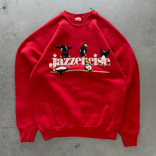 Vintage 90s Jazzercise Penguin Animal Crewneck - X-Large