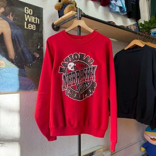 Vintage 1994 Nebraska National Champions Glitter Print Crewneck - X-Large