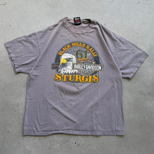 Vintage Harley Davidson Motorcycles Black Hills Rally Biker T-Shirt - X-Large